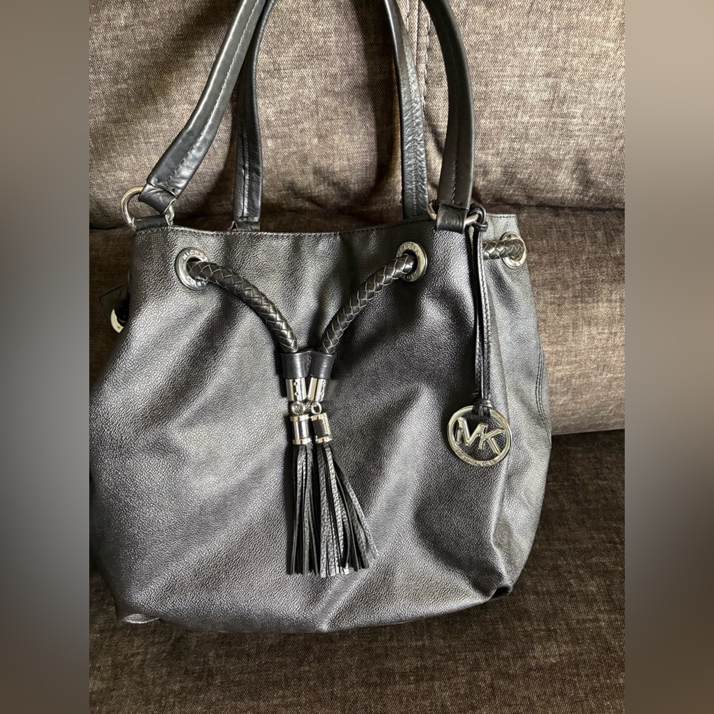 Michael Kors Charcoal Leather Shoulder Bag
